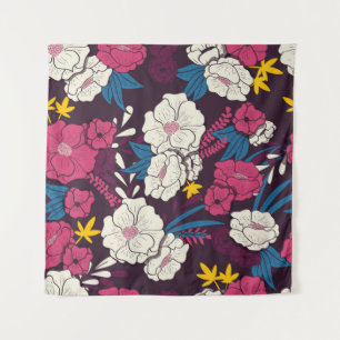 Floral oerwoud met een patroon van slangen, tropi wandkleed
