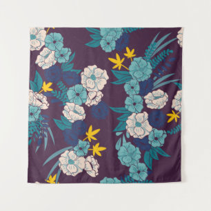 Floral oerwoud met slangen, naadloos, tropisch wandkleed