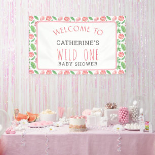 Floral Oerwoud Safari Girl Baby shower Welkom Spandoek