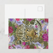 Floral Oerwoud Safari Leopard Painting Briefkaart (Voorkant / Achterkant)
