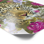 Floral Oerwoud Safari Leopard Painting Foto Afdruk (Hoek)
