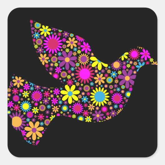 Floral of Peace Dove Sticker (Voorkant)