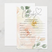 Floral Oh Baby Baby shower Voorspelling Wens Kaart (Voorkant / Achterkant)