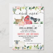 Floral Oink Moo Farm Animals Kaart (Voorkant)