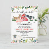 Floral Oink Moo Farm Animals Kaart (Staand voorkant)