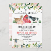 Floral Oink Moo Farm Animals Kaart (Voorkant / Achterkant)