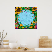 Floral Oke is genoeg Quote Inspirerend Poster (Keuken)