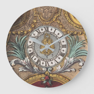 Floral  Old Clock Decor Roman Numerals Grote Klok