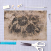 Floral  Old Rustic Antiek Sepia Texture Tissuepapier (Craft)