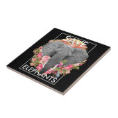 floral olifant keramische foto Tegel Tegeltje (Zijkant)