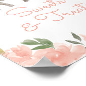 Floral Olifant Meisje Baby shower Snoepjes en Trea Poster (Hoek)