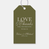 Floral Olive Green Wedding Favor Cadeaulabel (Voorkant)