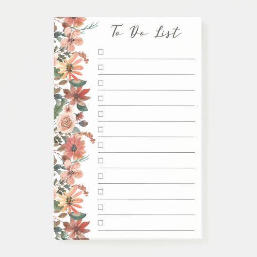 Floral om Post-it Nota's van de Lijst te doen Post-it® Notes (Voorkant)