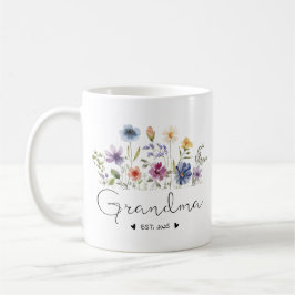 Floral Oma Baby Aankondigingsgeschenken EST 2025 Koffiemok