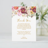 FLORAL Omhelzen Huwelijk Bruiloft Bedankkaart (Staand voorkant)