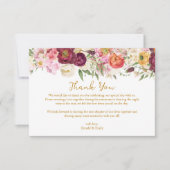 FLORAL Omhelzen Huwelijk Bruiloft Bedankkaart (Voorkant)