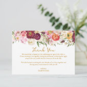 FLORAL Omhelzen Huwelijk Bruiloft Bedankkaart (Staand voorkant)