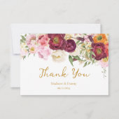 FLORAL Omhelzen Huwelijk Bruiloft Bedankkaart (Voorkant)