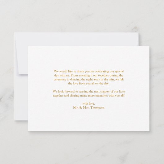 FLORAL Omhelzen Huwelijk Bruiloft Bedankkaart (Achterkant)