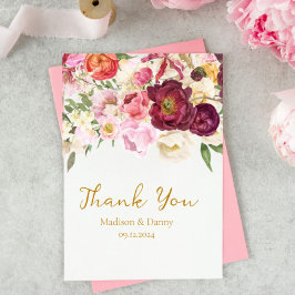 FLORAL Omhelzen Huwelijk Bruiloft Bedankkaart
