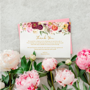 FLORAL Omhelzen Huwelijk Bruiloft Bedankkaart