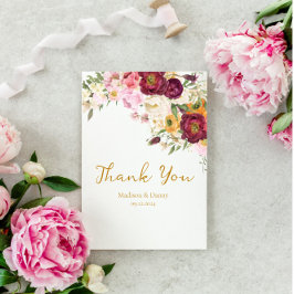 FLORAL Omhelzen Huwelijk Bruiloft Bedankkaart