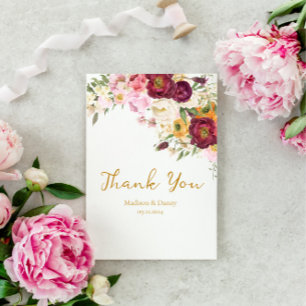 FLORAL Omhelzen Huwelijk Bruiloft Bedankkaart