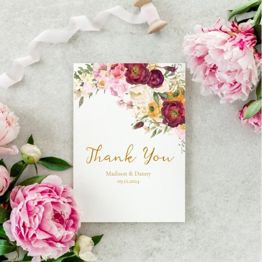 FLORAL Omhelzen Huwelijk Bruiloft Bedankkaart