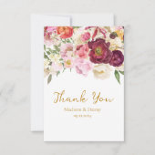 FLORAL Omhelzen Huwelijk Bruiloft Bedankkaart (Voorkant)