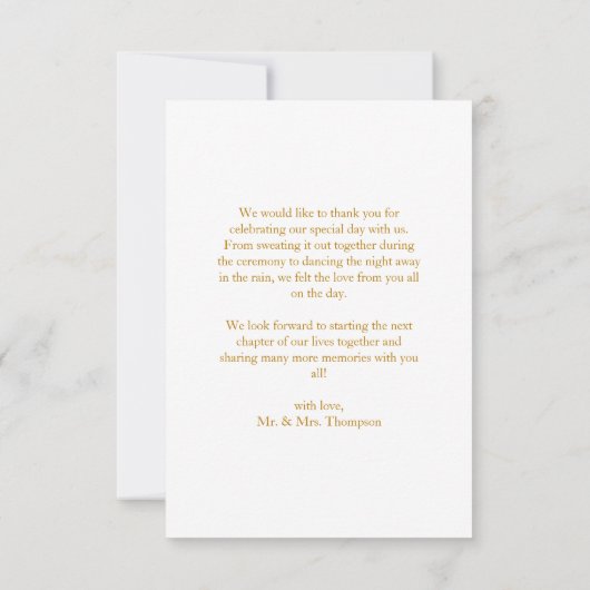 FLORAL Omhelzen Huwelijk Bruiloft Bedankkaart (Achterkant)