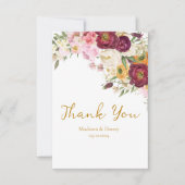 FLORAL Omhelzen Huwelijk Bruiloft Bedankkaart (Voorkant)