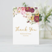 FLORAL Omhelzen Huwelijk Bruiloft Bedankkaart (Staand voorkant)