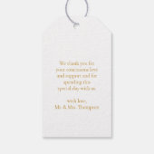 FLORAL Omhelzen Huwelijk Bruiloft Cadeaulabel (Achterkant)