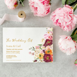 FLORAL Omhelzen Huwelijk Bruiloft Kaart