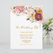 FLORAL Omhelzen Huwelijk Bruiloft Kaart (Staand voorkant)