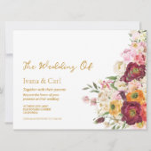 FLORAL Omhelzen Huwelijk Bruiloft Kaart (Voorkant)