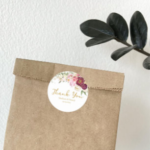 FLORAL Omhelzing Huwelijk Label