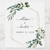 Floral omhulde wijn wijn etiket (Enkel label)