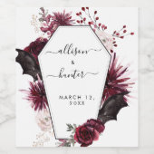 Floral omhulde wijn wijn etiket (Enkel label)