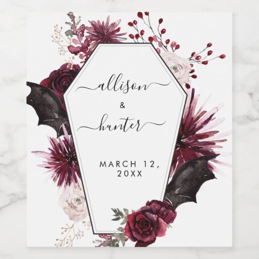 Floral omhulde wijn wijn etiket (Enkel label)