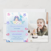 Floral onder het zee Zeemeerminningen met foto Kaart (Voorkant)