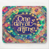  Floral One Day at a Time Quote Inspirivity Muismat (Voorkant)