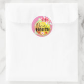Floral One maand oud Baby-steenetiket Ronde Sticker (Tas)