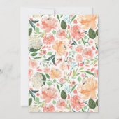 Floral One Wreath Gold Peach Eerste Verjaardag Kaart (Achterkant)