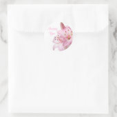 Floral Ontbreekt u Roze Lily Flower Sticker Label (Tas)
