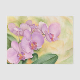 Floral ontkoppeling Orchids Roze Waterverf Tissuepapier