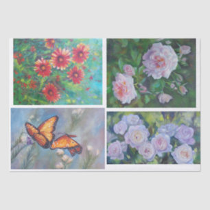 Floral ontkoppeling tissuepapier