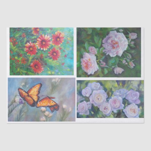 Floral ontkoppeling tissuepapier (Voorkant)