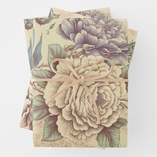 Floral ontkoppelingspagina Papieromloop -  stijl Inpakpapier Vel (In situ)