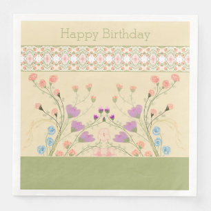 Floral ontwerp met peach en Green Servet